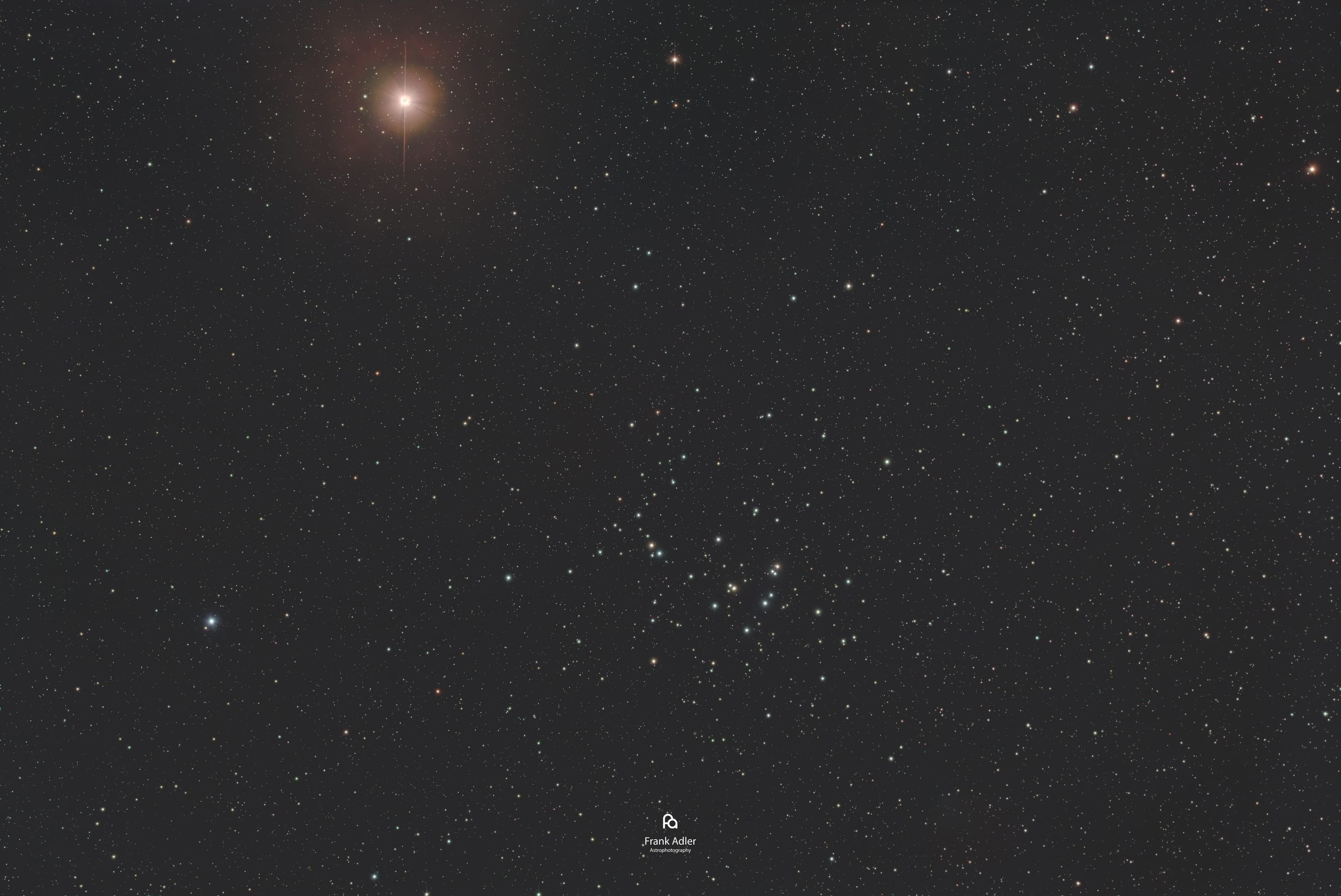 Mars and the Beehive Cluster